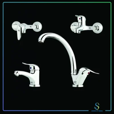 ست شیرآلات پیچک مدل آیدا رنگ کروم