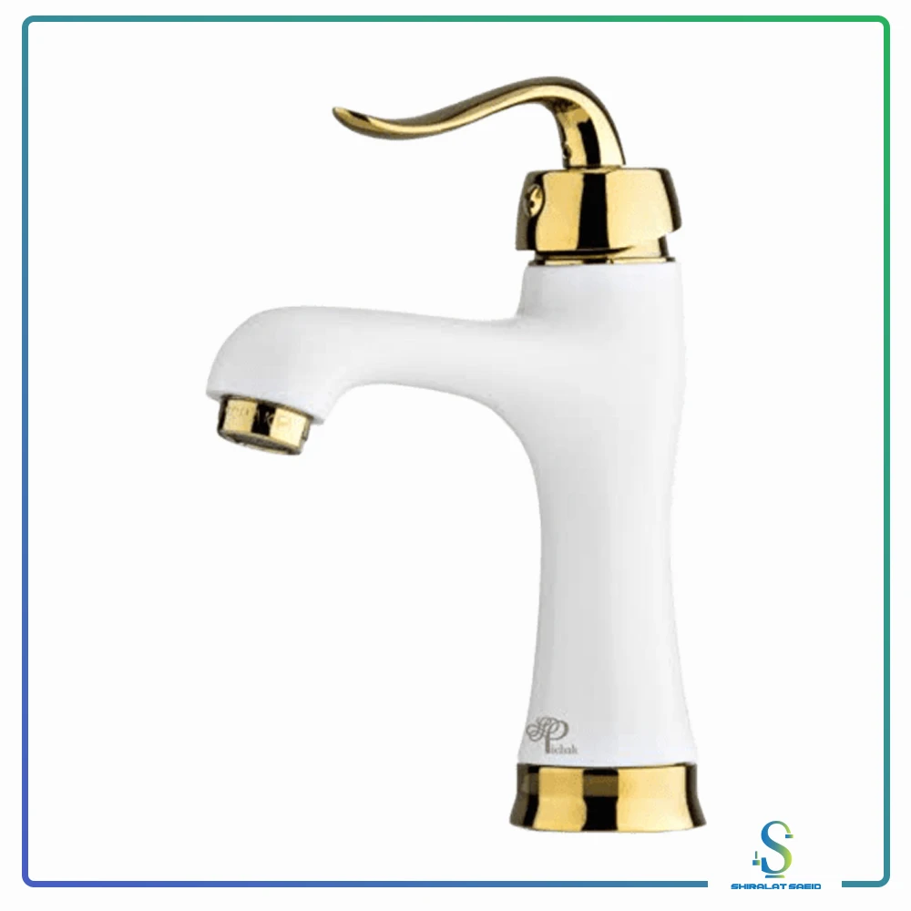 surena-white-gold-washbasin-faucet شیر روشویی مدل سورنا سفید طلایی